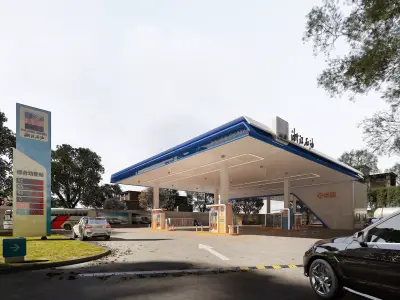 gas station low-poly Low-poly 3D model