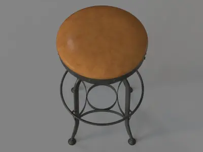Parada Swivel Adjustable Height Stool 3D model