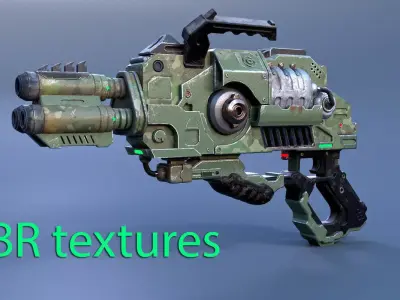 Sci-Fi Gun 3D model 4