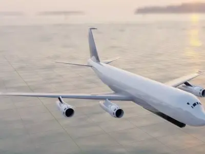 E-8 Style ELINT Spy Plane - Custom 1950s Quad Jetliner Low-poly 3D model