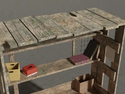 Workbench made from pallets Free 3D model