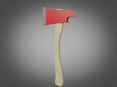 Firefighter Axe Free low-poly 3D model purchase
