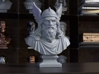 Odin Bust Sculpture 3D Printable STL File 3D print model