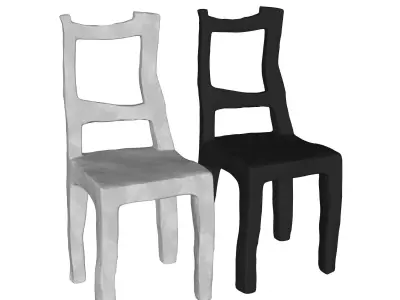 Modern Sculptural Metal Chair - Artistic Industrial Design 3D model purchase