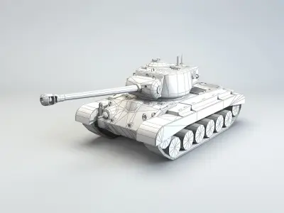 Low Poly M26 Pershing Medium Tank Low-poly 3D model