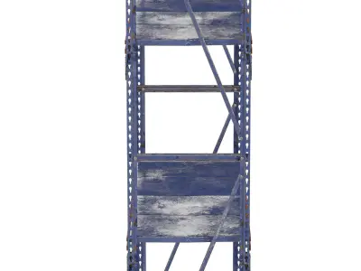 Industrial shelf Low-poly 3D model get