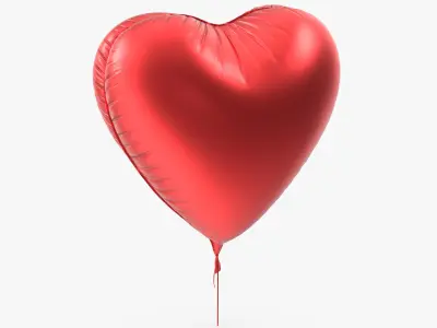 Red Heart Foil Balloon 3D model