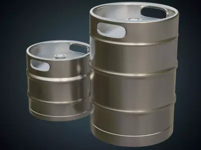Beer Kegs 1 Basic Low-poly 3D model