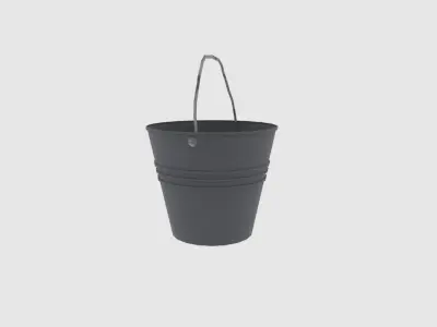  bucket steel Low-poly 3D model