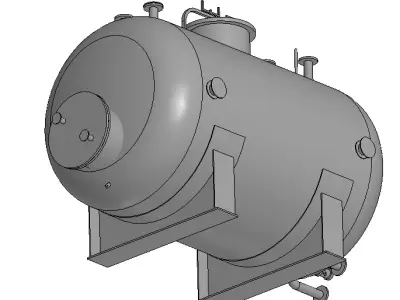 Industrial horizontal storage tank V10m3 3D model