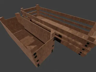 low poly medieval crates large and small Free low-poly 3D model