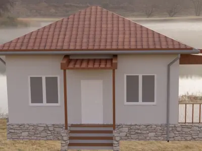 Village House with terrace Free 3D model