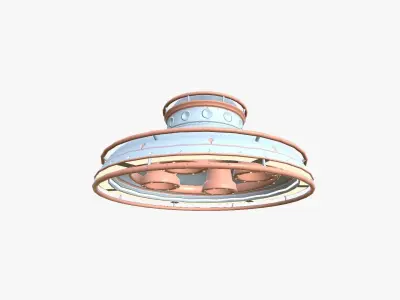 Alien Spaceship UFO F12 Cartoon - Sci Fi Spacecraft Design Low-poly 3D model