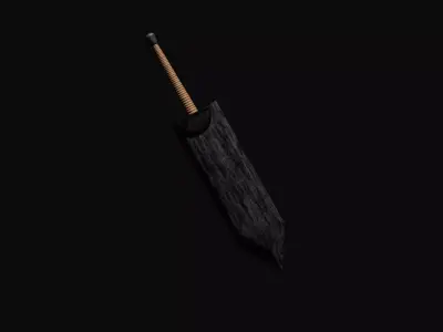 A large two-handed sword Low-poly 3D model