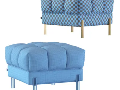 Sienna Grey Stool 3D model