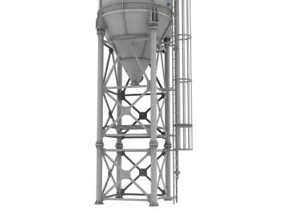 Cement storage silo 3D model