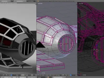 Spacecraft star wars Low-poly 3D model