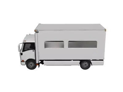 Isuzu NPR Box Truck Low Poly Cargo Delivery Vehicle Low-poly 3D model