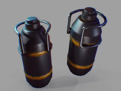 sci-fi barrels game-ready Low-poly 3D model