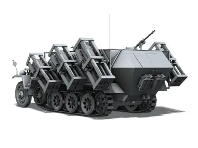 SD KFZ 251 1 - Ausf C - Ground Stuka 3D model