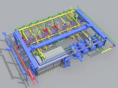 Industrial Boiler Room 3D model purchase