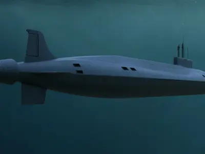 Nuclear submarine Borey  3D model