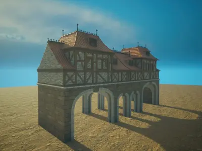 Medieval old House5- exterior design Low-poly 3D model