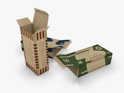 US K-Ration boxes End War WWII Low-poly 3D model