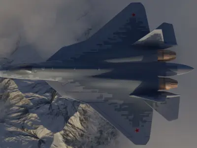 SU57 5TH GEN FIGHTER JET 3D model