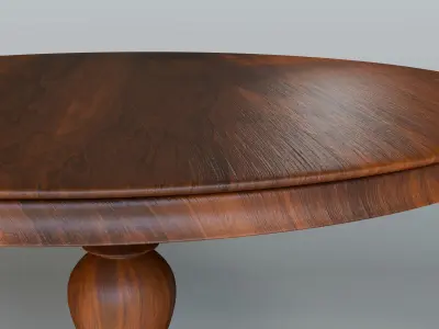 Free Elegant Round Wooden Table Free 3D model