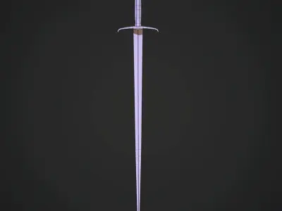 Sword Low-poly 3D model 7