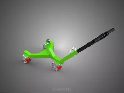 BOAT TROLLEY TRAILER CART DOLLY JACK BALL HITCH WHEEL MOVER TOW 3D model
