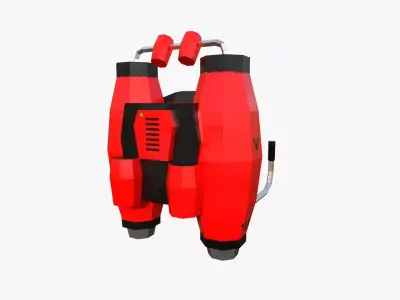 Jetpack Low Poly A02 - SciFi Character Design Low-poly 3D model