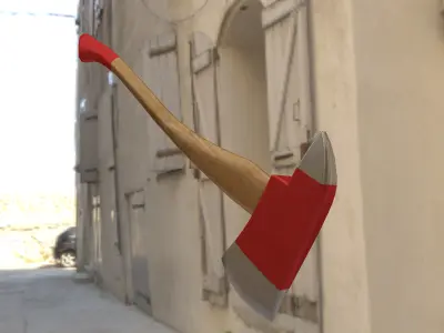 Fire axe Low-poly 3D model shop