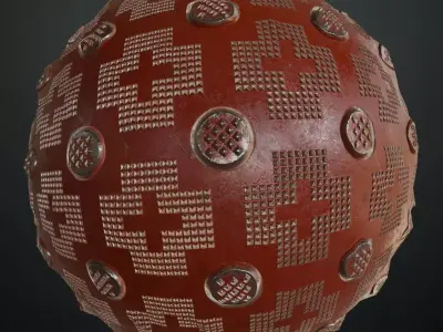 Studded Industrial Metal Plate PBR Seamless Texture