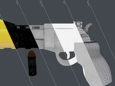3D Revolver Low-poly 3D model purchase