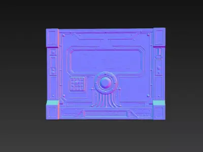 Sci-Fi Industrial Access Control Panel - PBR Low Poly Game Ready Low-poly 3D model
