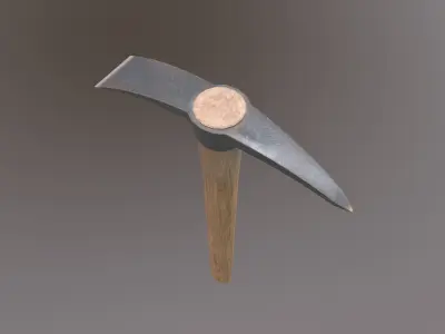 Pickaxe Low-poly 3D model 4