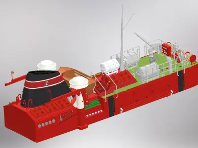 Firefighting boat Strazak 3 Part 1 of 6 group B 3D print model