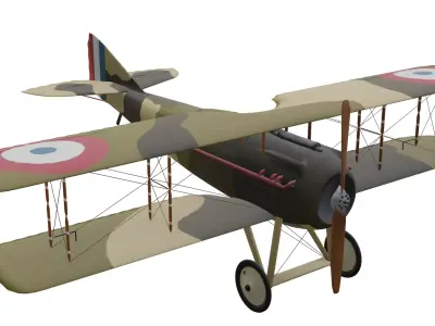 SPAD VII Low-poly 3D model