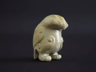 Chinese ancient jade carving eagle eating snake 3D print model