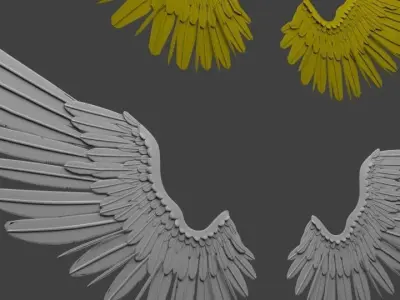 ANGEL WING low poly or Medium poly Low-poly 3D model