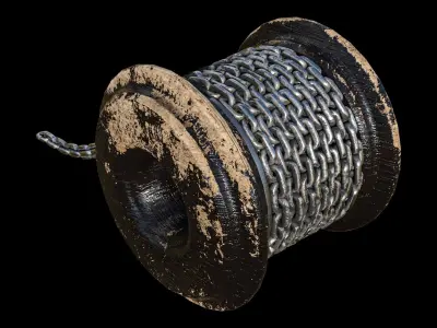 chain spool Low-poly 3D model