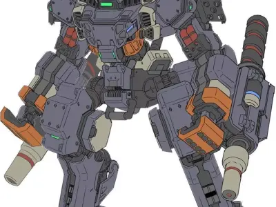 Heavy Mecha Combat Robot 3D Model 3D print model