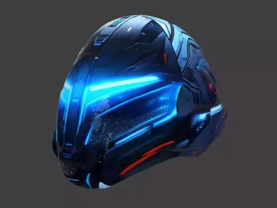 Cyberpunk Helmet  Low-poly 3D model