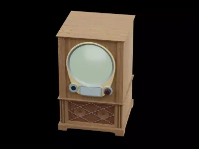 Old Vintage TV Low-poly 3D model