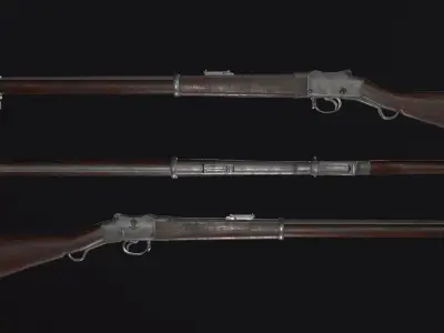 Enfield Martini Henry Rifle Game Ready Model Low-poly 3D model