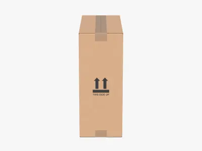Cardboard Box 50x20x50 Closed 3D model