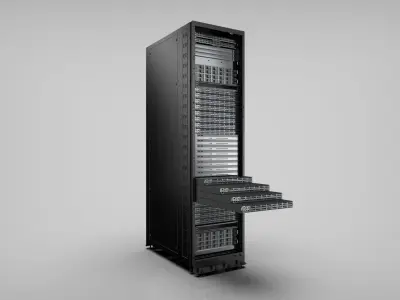 AI Data Center Server RackHigh PolyPBR FBX OBJ STLIndustrial Cabinet Model 3D model