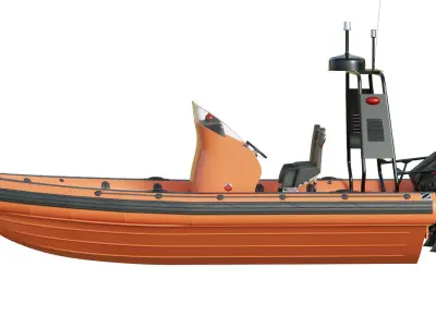 Zodiac Inflatable Lifeboat  Low-poly 3D model